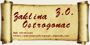 Žaklina Ostrogonac vizit kartica